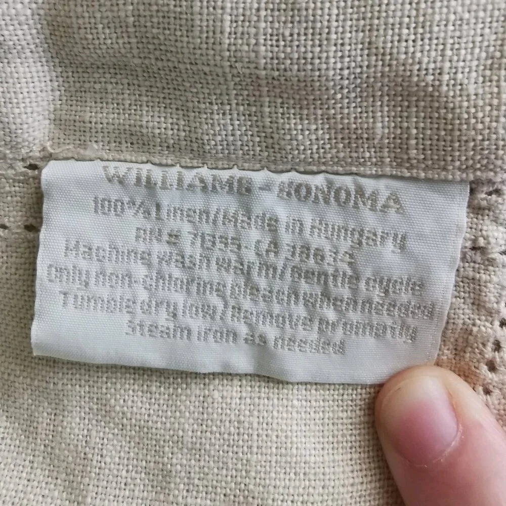 Set of 5 Williams Sonoma Vintage Napkins Cream Square 20
